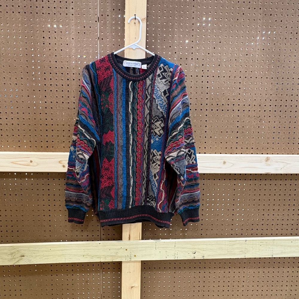 ITEM#56 90's Coogi Biggie Style John Ashford Colorful Knit Sweater Men's
24x27